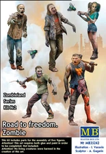 Master Box 1/35 Zombieland Series Kit #2 - Road to Freedom, Zombie (5 figures)