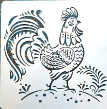 Folk Art Rooster Stencil for Painting- 9.8" -Chicken Farm Animals Country Crafts