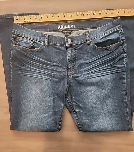 NY&C Low Rise Skinny Leg Size 16 / 33 Women's Jeans Quality Blue Denim Retro Y2k - Picture 3 of 12