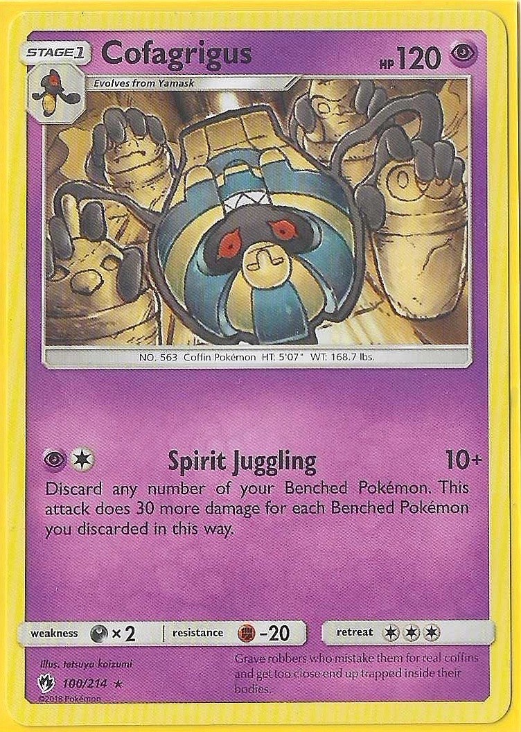 Cofagrigus 100/214 Rare Lost Thunder Pokemon NM