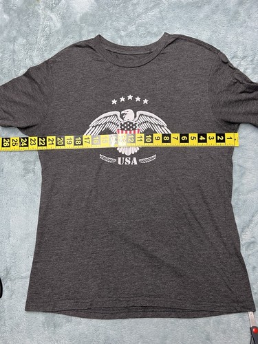 T-shirt We The Peeps Patriot USA scudo aquila stampa audace taglia large nera - Foto 2 di 7