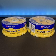 Verbatim 4x DVD RW Discs Lot 2 Packs 4.7GB 120min 30pk 94834 Sealed Rewritable