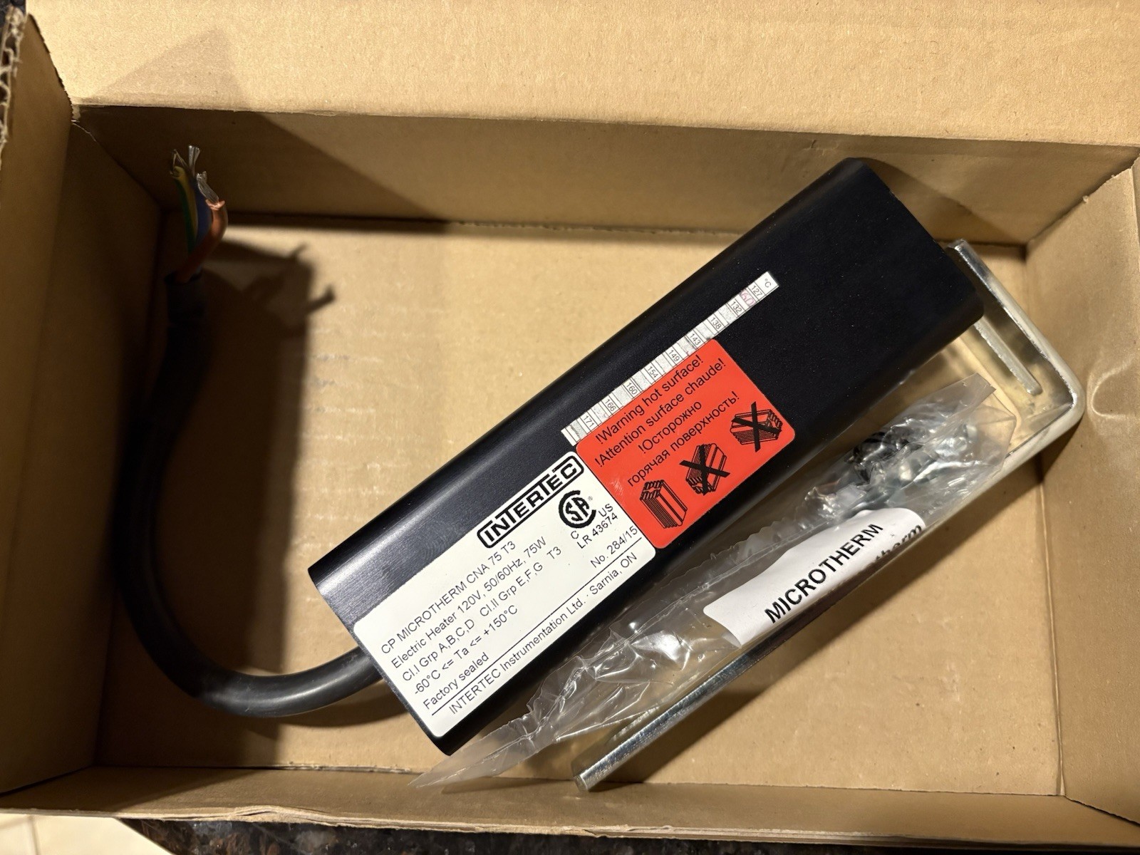 Intertec Microtherm LOT OF 5 one price Enclosure Electric Heater, 120 V, 75 W