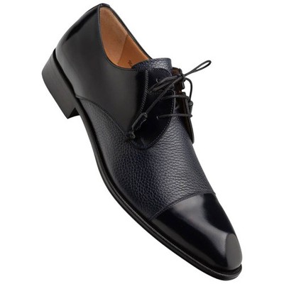 Vintage Mezlan Martinique Derby Captoe Genuine Leather Men\'s 9.5 M Spain Mezlan Martinique Leather Shoes Brown Woven Dress Oxford  main image 2