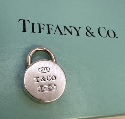 Tiffany & Co Sterling Silver 1837 Round Padlock Lock Charm Pendant
