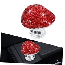 Bling Car Push Start Button Cover, Heart Shape One-Touch Start Button with Red
