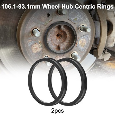 AD 106,1mm bis ID 93,1mm Auto Radnaben Zentrierringe Schwarz Kunststoff 2 Pcs