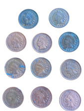 11 nicer Indian Head Penny coins 1887-1908