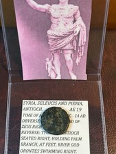 Rare! Roman Provincial Augustus Caesar 27BC-14AD Antioch Zeus/Tyche AE19 CB80