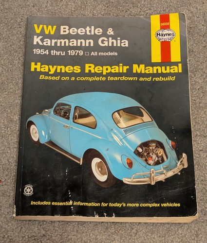 VW Beetle & Karmann Ghia 1954-1979 Repair Manual Haynes 96008