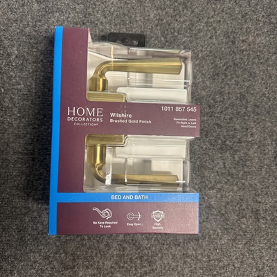 #ad Wilshire Brushed Gold Bed Bath Privacy Door Handle w Rectangle Rose 🔥 $24.00