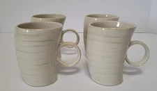 4 Studio Nova Samba Gray Pr703 Coffee Mugs Ivory Gray 4” Tall Tea/Coffee Cups