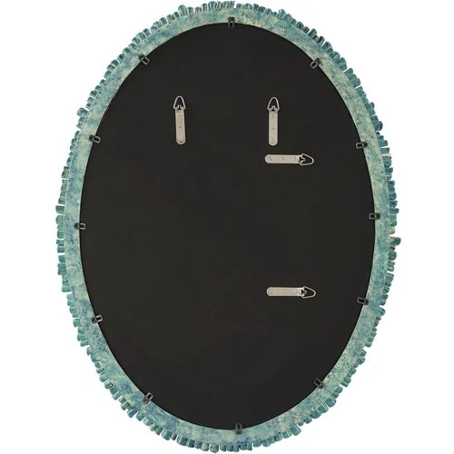 Uttermost 08183 Bonaire Wall Mirror Distressed Mottled Teal Blue Glaze - Picture 4 of 8