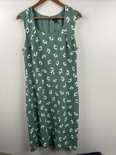 Ann Taylor Factory NWT Sleeveless Green Floral Shift Dress Size 10 Scoop Neck