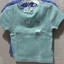 Gap Kids Girls XS 4-5 Lot Of 2 Short Sleeve Shirts New