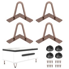 4 Hairpin Table Legs, Set of 4, Antique Copper, Metal, Floor Protectors, DIY