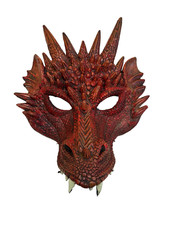 Adult Unisex 3-D Dragon Mask Foam Rubber Cosplay Costume Accessory RED