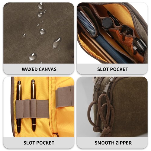Small Venture Multipurpose Tactical Mini Tool Pouch - Waxed Canvas Bag, Zippe... - Picture 4 of 6