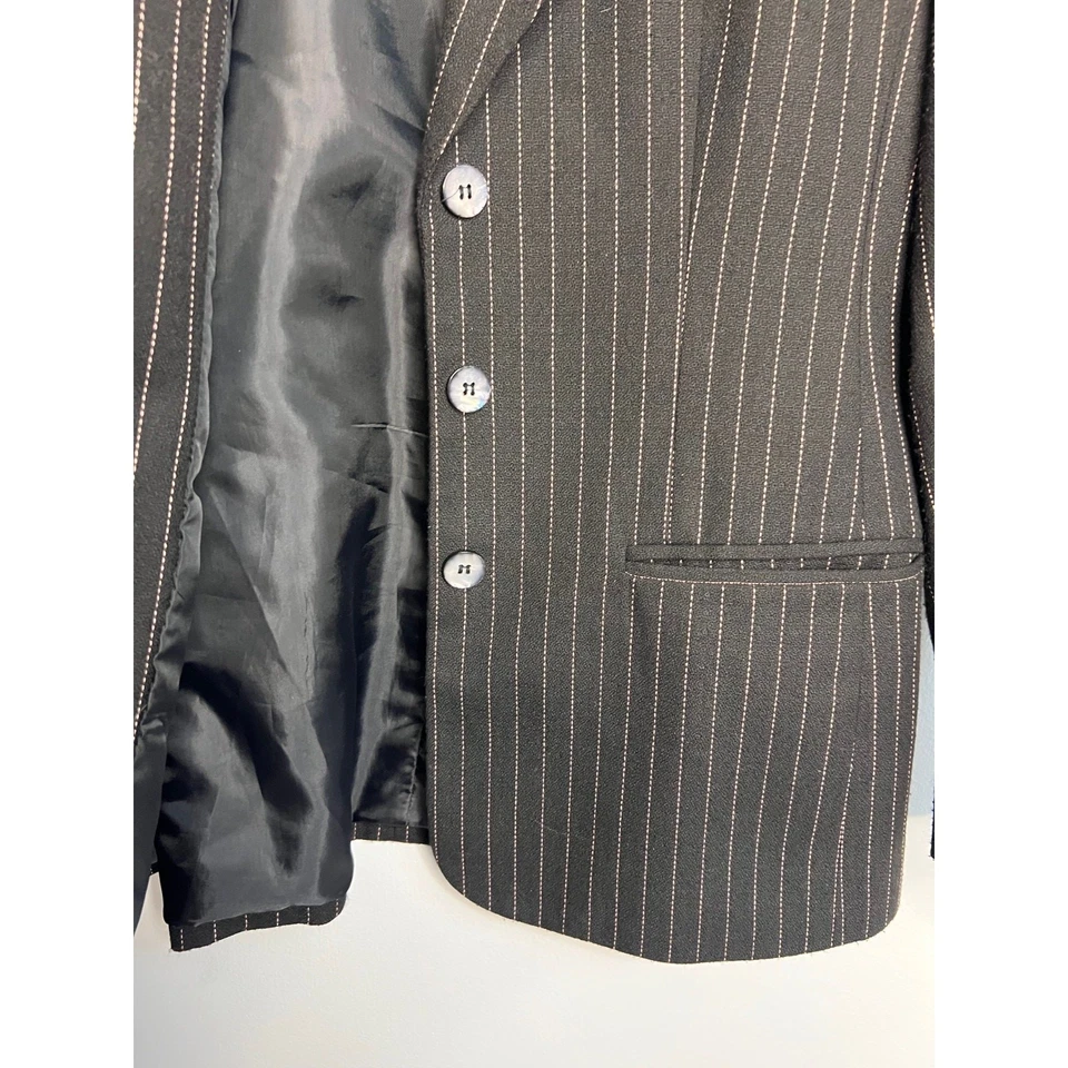 Blazer De Colección The Villager Mujer Sencillo Pecho Talla 4 Rayas Preppy Work Foto 3 de 4