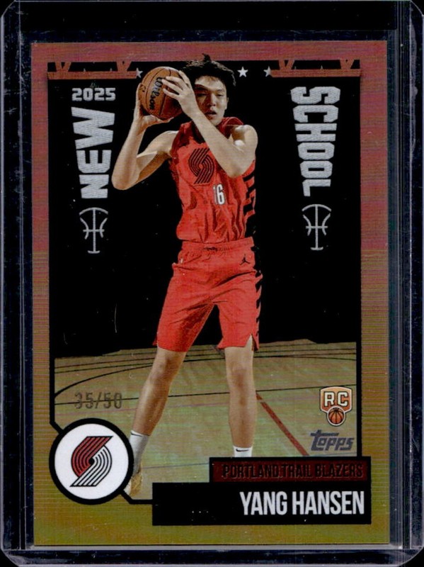 2025-26 Topps Yang Hansen New School RC Gold Rainbow Rookie #/50 Trail Blazers