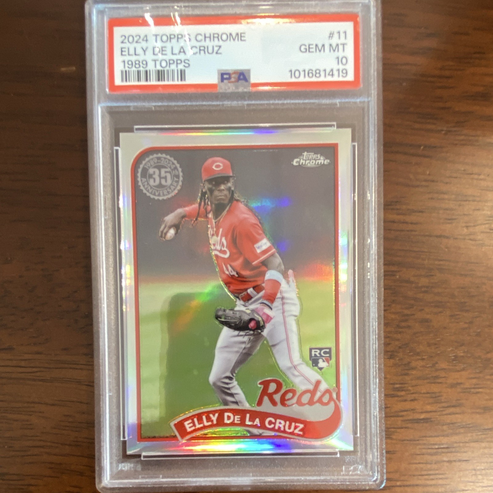 Topps 2024 Chrome 1989 Topps Elly De La Cruz Reds #11 RC PSA 10