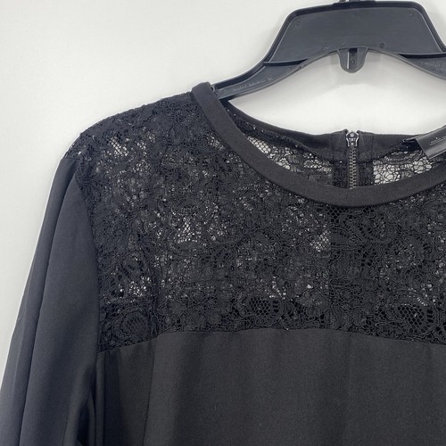 Ann Taylor Größe Large schwarz Spitze Akzent Langarm Strick Shirt - Bild 6 von 9