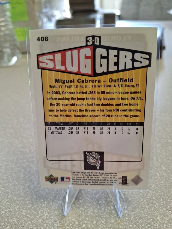 2004 Upper Deck Vintage 3-D Sluggers Miguel Cabrera #406 SP - Image 2 of 2