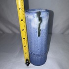 McCartys Pottery Bamboo Cylinder Blue And White Vase Blue River Marked Signed — photo 8