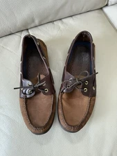 Sperry Top-Sider Leeward 2-Eye Brown Nubuck Boat Shoe Size 11m