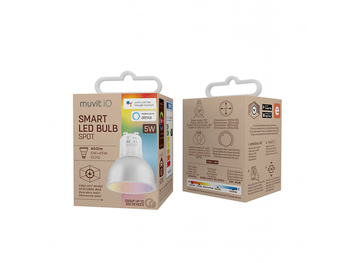 Bombilla inteligente - Muvit iO GU10, 5 W, 400lm, RGB + Blancos - Imagen 3 de 3