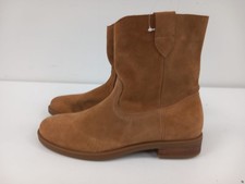 Women's Memi Mid Tan Brown Suede Ankle Pull On Boots UK Size 6 Clarks Ref: 40
