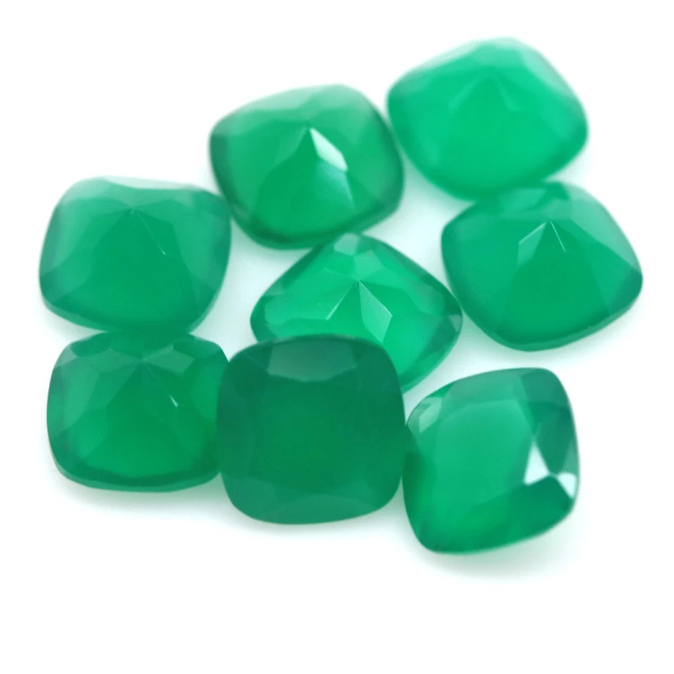 14.83 Ct. Unheated 8Pcs Green Agate Botswana Cushion - Image 2 of 4