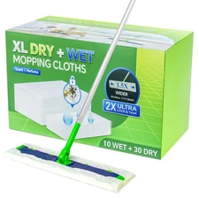 40 Count XL Dry+Wet Mopping Cloths Kit for Swiffer Sweeper XL Mop - Disposabl...