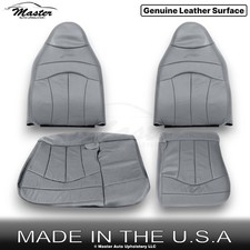 1999-2003 Fits Ford F-150 Lariat Genuine Leather Front Seat Covers Med. Graphite 1999-2003 Fits Ford F-150 Lariat Genuine Leather Front Seat Covers Med. Graphite