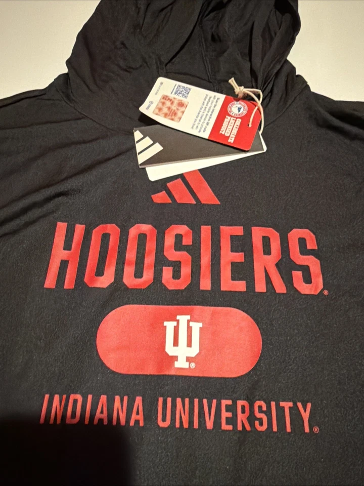 Adidas NCAA Indiana Hoosiers D4T LS Hoodie Top Shirt Sz M JE2070 NWT - Image 2 of 4