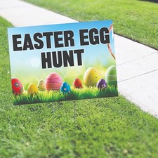 Easter Egg Hunt Yard Sign Easter Festival Party Advertising Coroplast Yard Sign