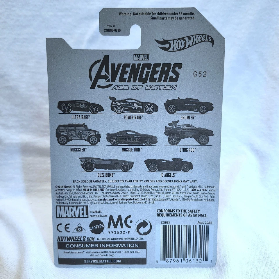 Hot Wheels Marvel Avengers Age of Ultron Power Rage Captain America #2 - Image 3 of 3