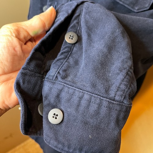 Chaqueta Camisa Banana Republic Azul Marino Talla L Peso Pesado Algodón Exterior Cabina - Imagen 4 de 10