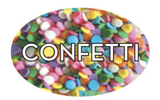 Confetti Labels 500 per Roll Food Store Stickers 1.25" x 2