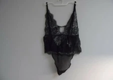 Adore Me Women's Lingerie Lace Mesh See Through Bodysuit 07252 Black Medium