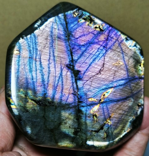 Polished Nice Rainbow Purple Flash Labradorite Spectrolite Freeform Reiki Stone - Picture 4 of 12