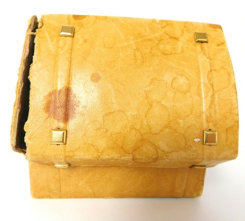 Vintage Bradley Folding Travel Alarm Clock "Trunk" style case has damage WORKS - Picture 5 of 12