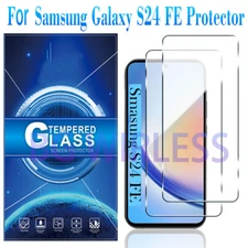 2Pack For Samsung Galaxy S24 FE 9h Clear HD Tempered Glass Screen Protector