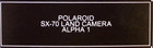NEW Film Door Label for Polaroid SX-70 Alpha 1 Cameras