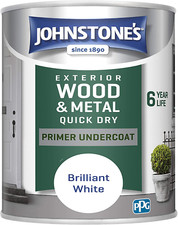 Johnstone's - Quick Dry Gloss Exterior Primer Undercoat - Brilliant White - - -