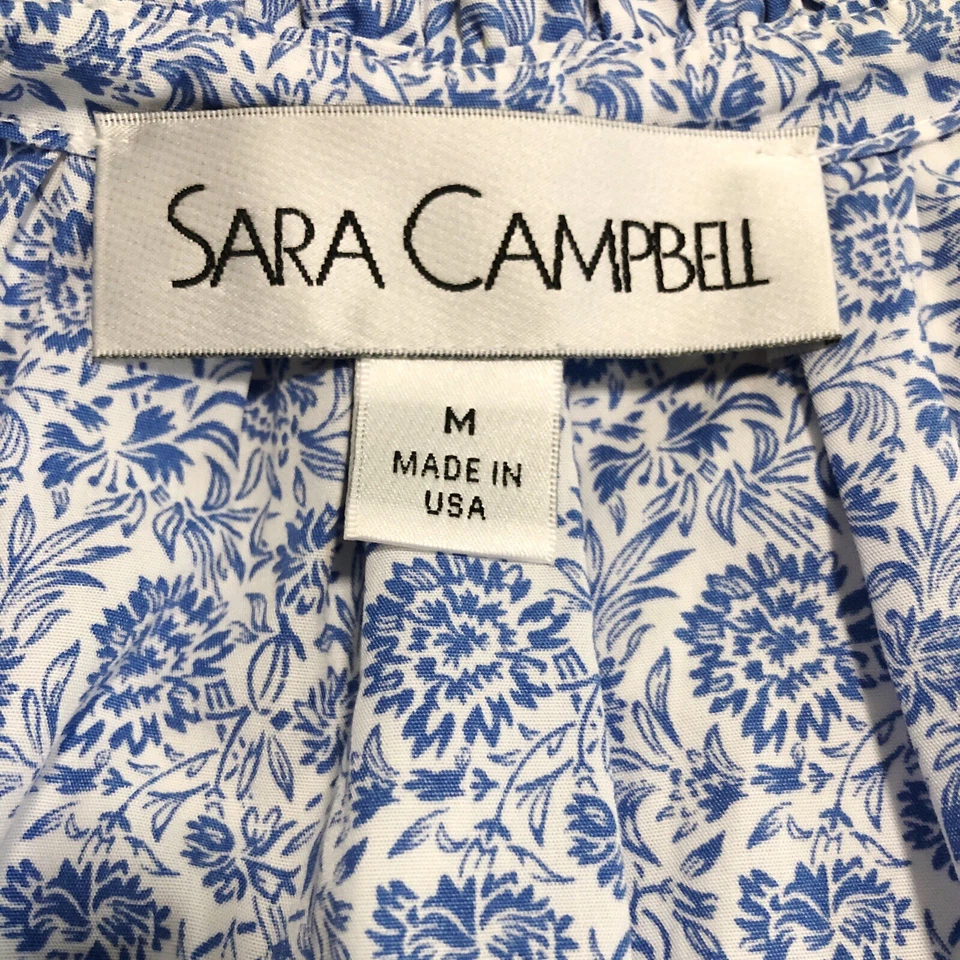 Vestido Sara Campbell Chantel Algodón Orgánico Azul Francés Floral Talla M Verano 2024 Foto 4 de 4