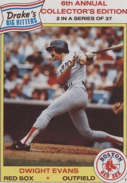 1986 Drake's Big Hitters - Dwight Evans #2 - 1 of 1