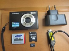 Samsung M100 Digital Camera 8.2MP Black Charger Memory card Works Tested