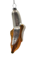Peeled Banana Blown Glass Ornament