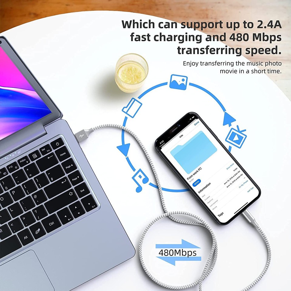 3 Pack Braided For IPhone 6 7 8 11 XR Xs 12 13 Charger USB Cable Cord 3/6/10FT E - Foto 8